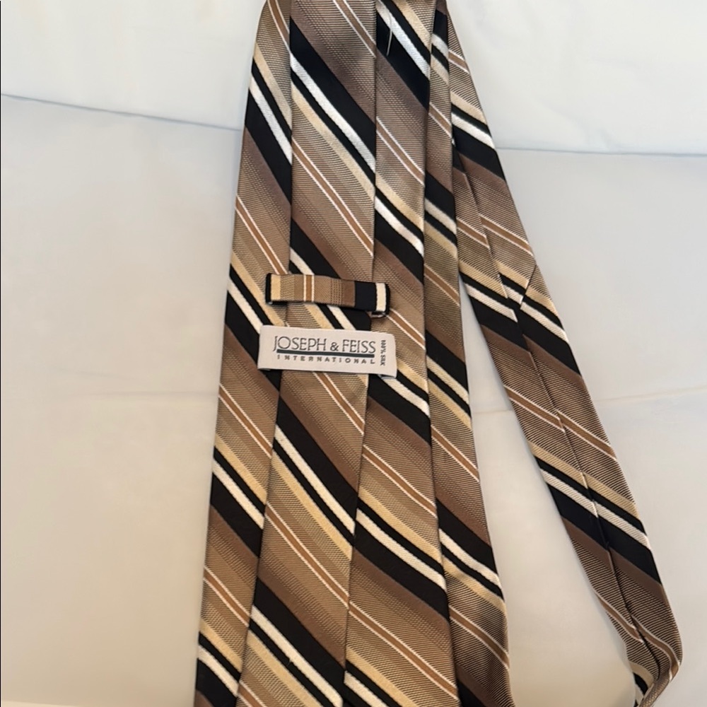 Joseph & Feiss Brown and Black Diagonal Striped Tie